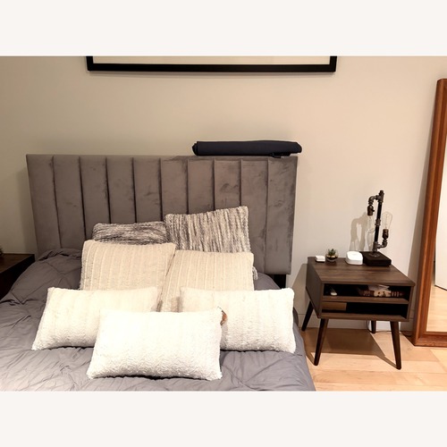 Used Light Gray Suede Headboard for sale on AptDeco