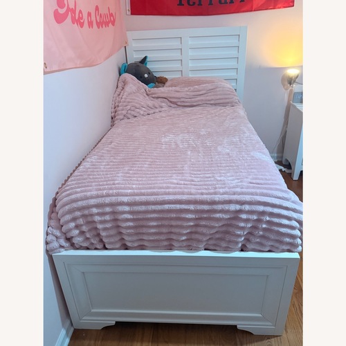 Used White Twin Sized Bed Frame for sale on AptDeco