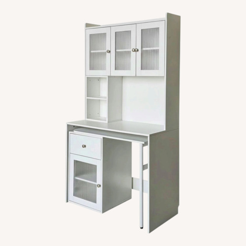 Used Computer Desk With Glass Door For Home Office  for sale on AptDeco
