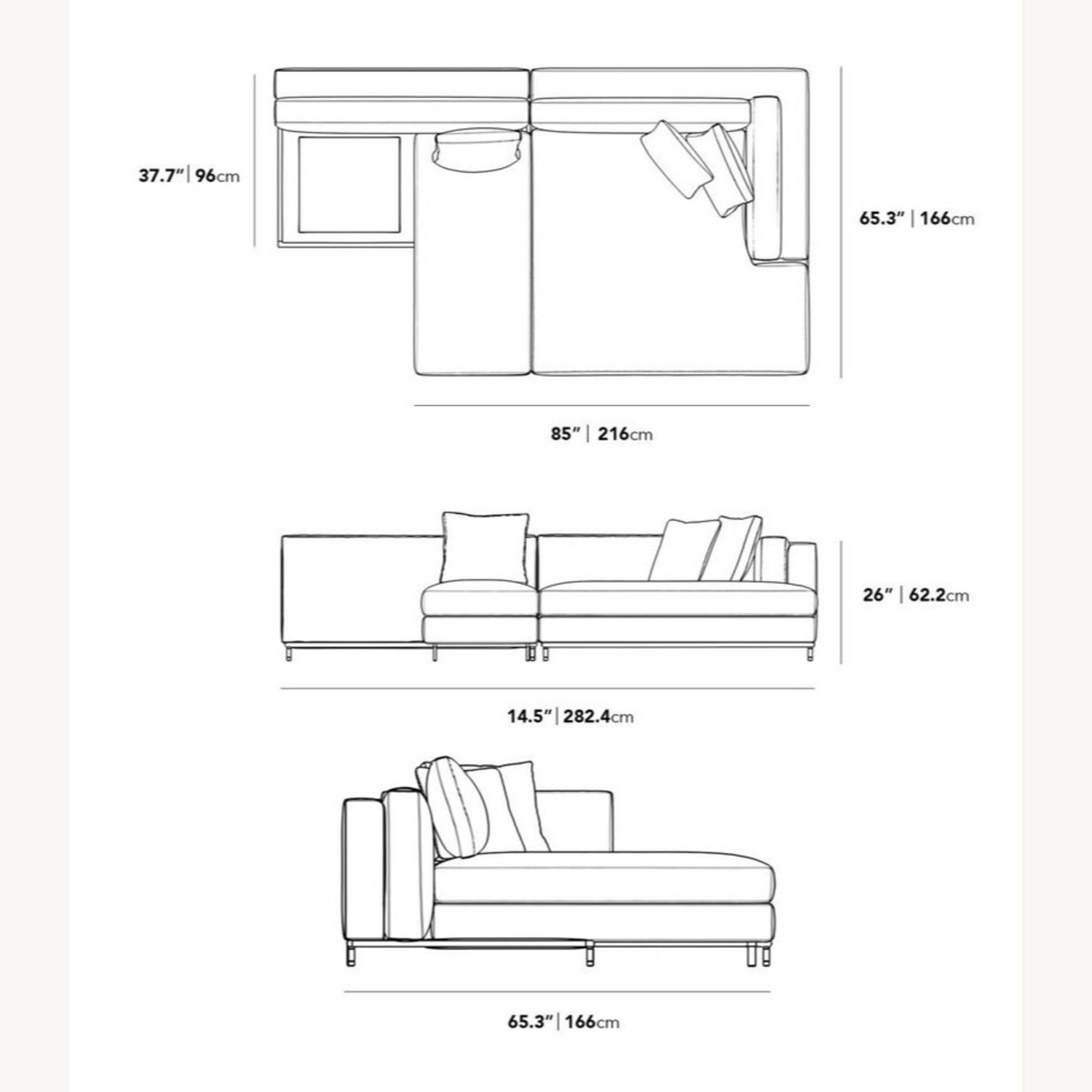 Rove Concepts Light Gray Nico Sleeper Sectional  - image-2