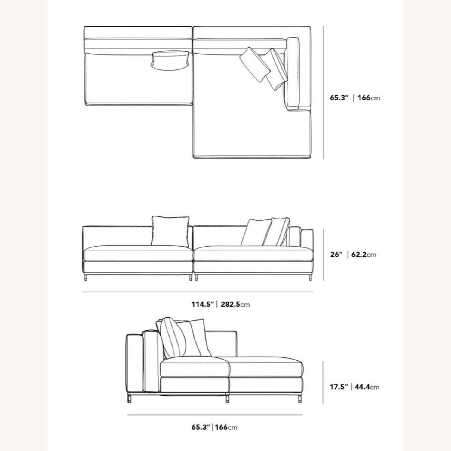 Rove Concepts Light Gray Nico Sleeper Sectional  - image-3