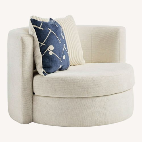 Used Ashley Furniture Padova White Fabric Armchair for sale on AptDeco