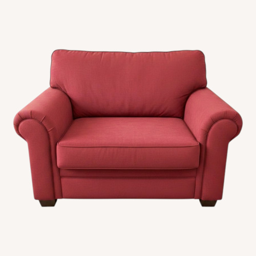 Used Jordan's Furniture Red Fabric Loveseat for sale on AptDeco