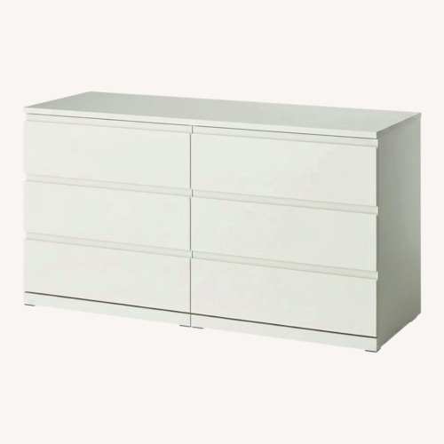 Used IKEA STORKLINTA White 6-Drawer Dresser for sale on AptDeco