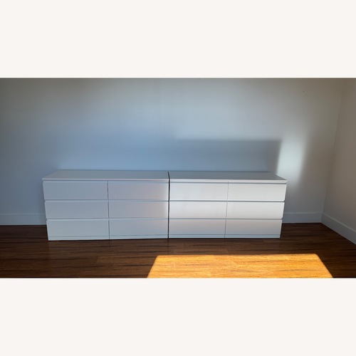 Used IKEA STORKLINTA White 6-Drawer Dresser for sale on AptDeco