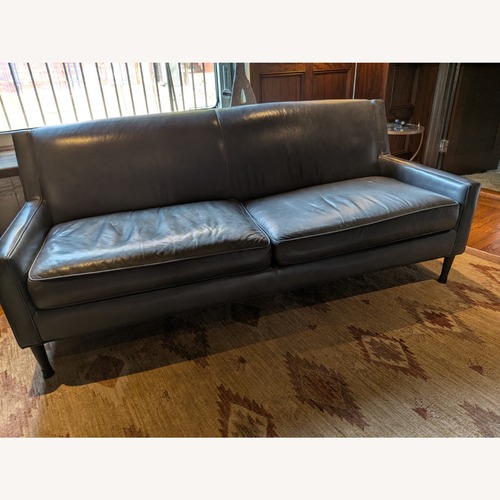 Used Room & Board Braden Blue Leather Sofa for sale on AptDeco