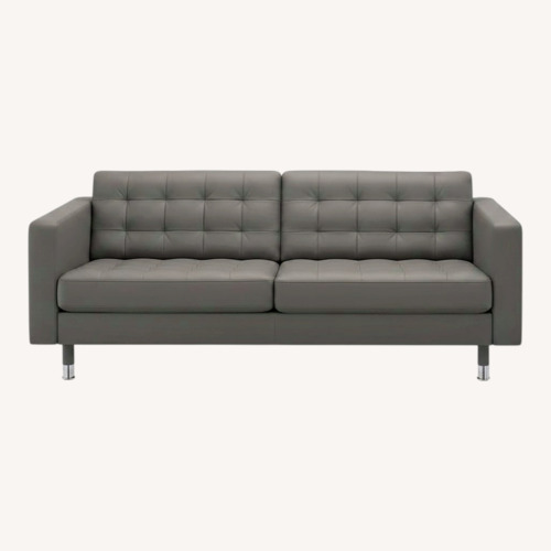 Used IKEA Morabo Dark Gray Leather 3+ Seater Sofa for sale on AptDeco