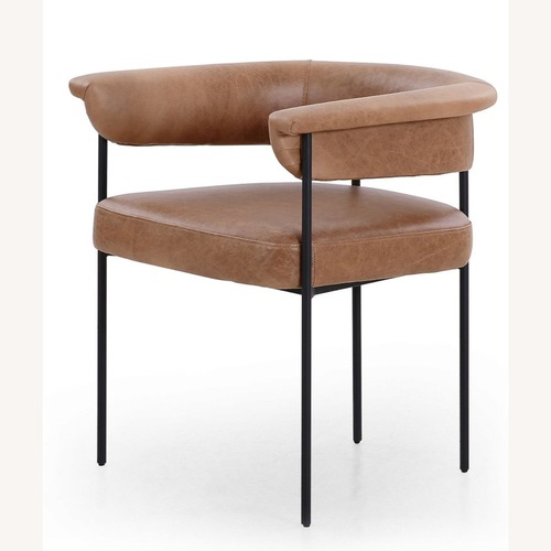 Used West Elm Conover Light Brown Leather Dining Chair for sale on AptDeco