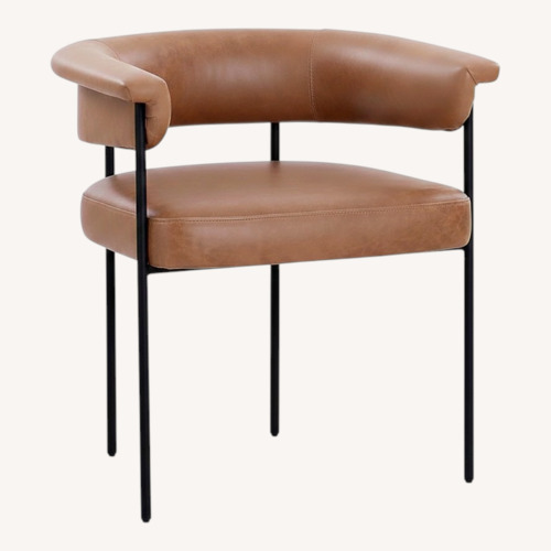 Used West Elm Conover Light Brown Leather Dining Chair for sale on AptDeco