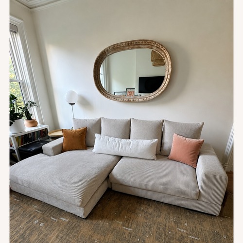 Used Dyphor Cream Corduroy Sofa for sale on AptDeco