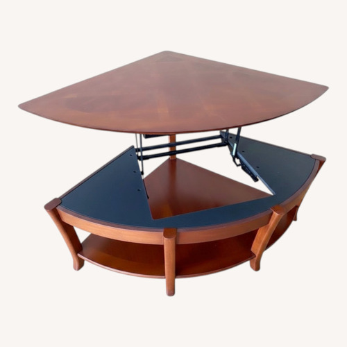 Used Raymour & Flanigan Dark Brown Wood Coffee Table for sale on AptDeco