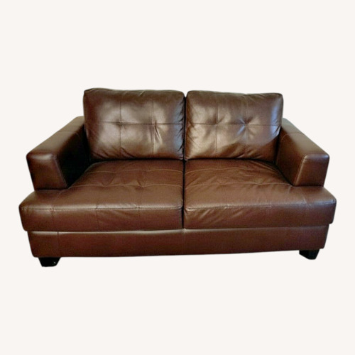 Used Contemporary Faux Leather Couch for sale on AptDeco