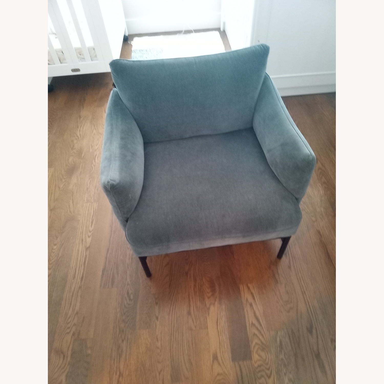 West Elm Blue Fabric Armchair - image-4