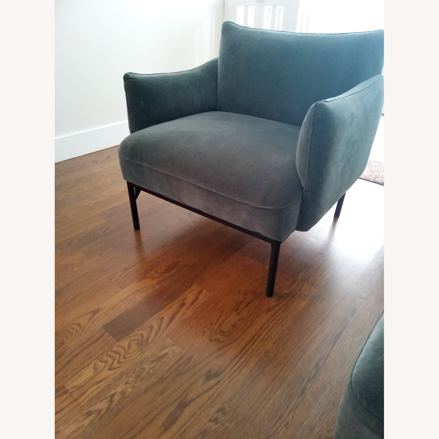 West Elm Blue Fabric Armchair - image-3