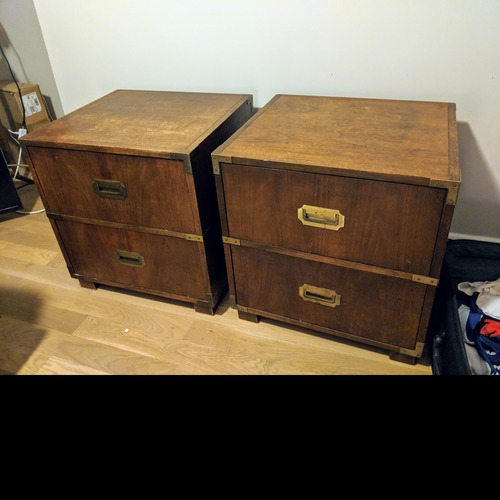 Used Baker Furniture Campaign Nightstands for sale on AptDeco
