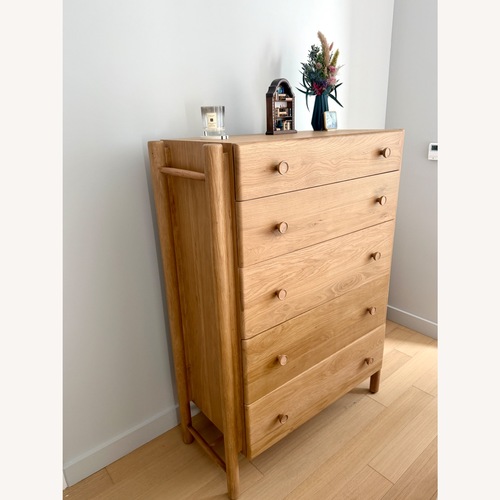 Used Anthropologie Roma Oak Wood Five-Drawer Dresser for sale on AptDeco