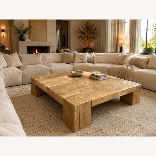 Used Restoration Hardware Natural Wood Coffee Table for sale on AptDeco