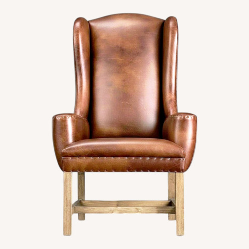 Used Belfort Wingback Leather Chair for sale on AptDeco