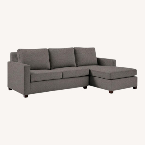 Used West Elm Dark Gray Velvet 3+ Piece Sectional for sale on AptDeco
