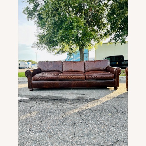 Used Restoration Hardware Lancaster Leather Sofa 10’ for sale on AptDeco