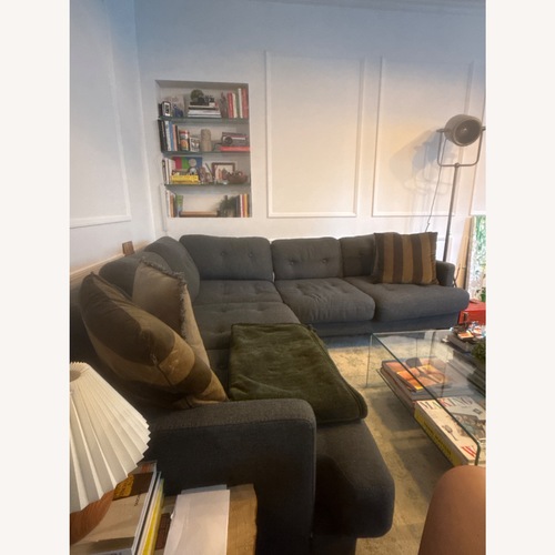 Used Raymour & Flanigan Light Gray 2 Piece Sectional for sale on AptDeco