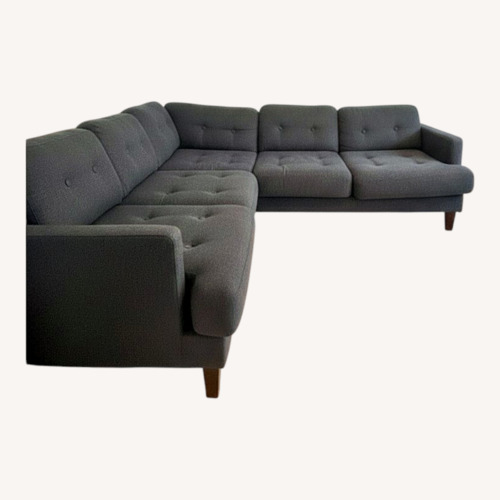 Used Raymour & Flanigan Light Gray 2 Piece Sectional for sale on AptDeco