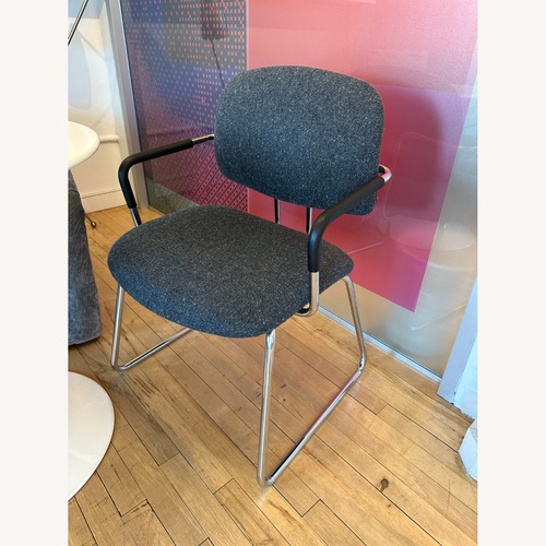 Used Hon Navy felt Modern Armchair for sale on AptDeco