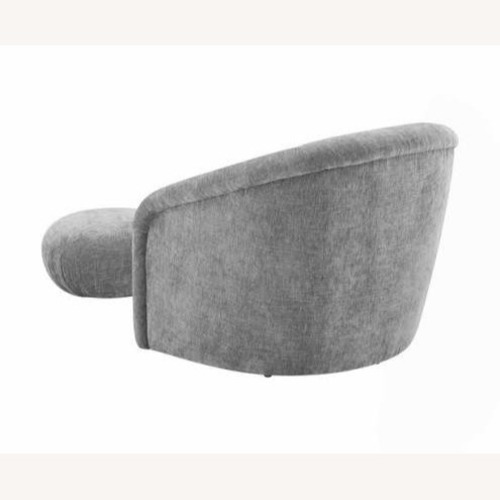 Used TOV Boboli Grey Chenille Chair & Ottoman Set for sale on AptDeco