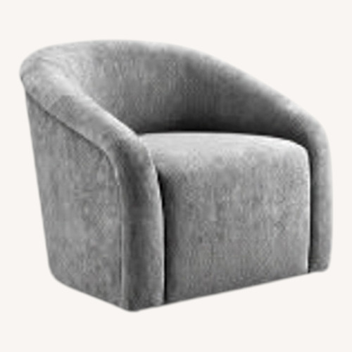 Used TOV Boboli Grey Chenille Chair & Ottoman Set for sale on AptDeco