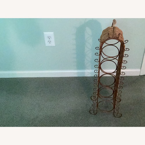 Used Pier 1 Imports Wicker &Brass Wine Holder for sale on AptDeco