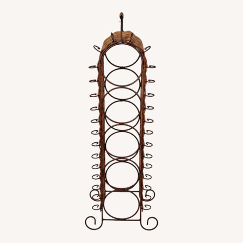 Used Pier 1 Imports Wicker &Brass Wine Holder for sale on AptDeco