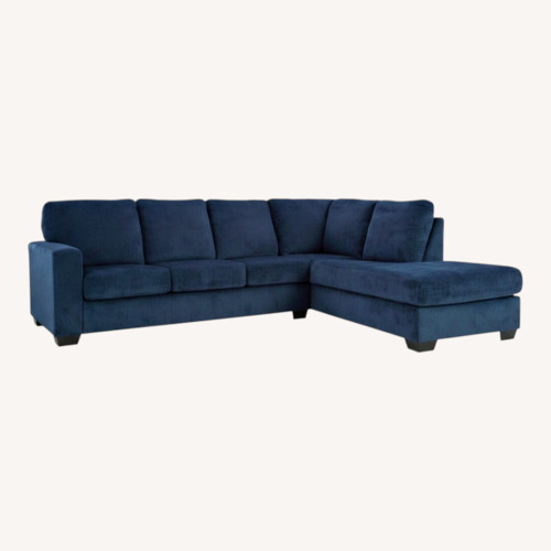 Used Ashley Blue Fabric 2 Piece Sectional for sale on AptDeco
