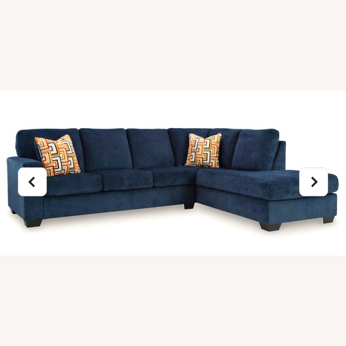Used Ashley Blue Fabric 2 Piece Sectional for sale on AptDeco