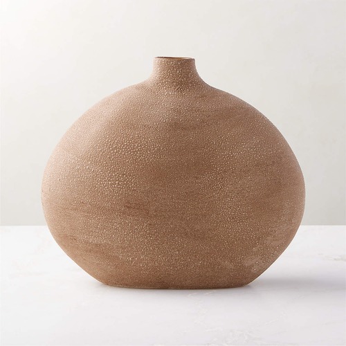 Used CB2 Haute Tan Ceramic Vase Short for sale on AptDeco