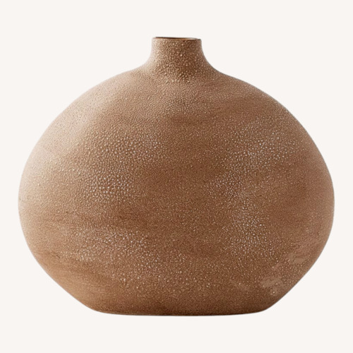 Used CB2 Haute Tan Ceramic Vase Short for sale on AptDeco