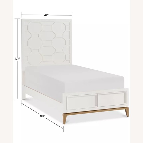 Used Macy's Rachael Ray Chelsea Twin Panel Bed White for sale on AptDeco