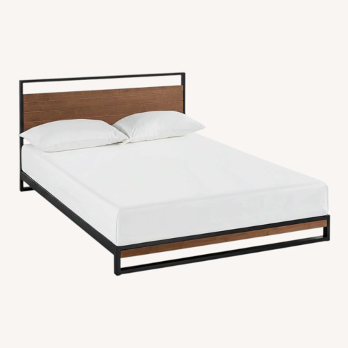 Used Amazon Dark Brown Wood Full Bed for sale on AptDeco