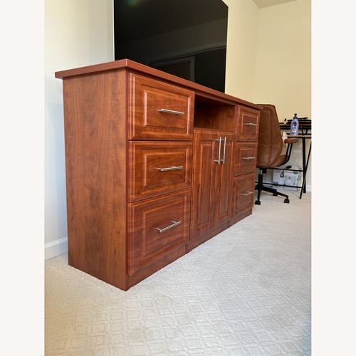 Used Light Brown Wood Media Storage for sale on AptDeco