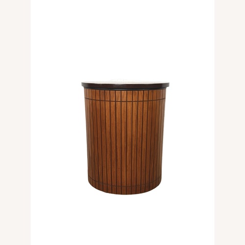 Used Vintage Modern Slatted Wood Hamper for sale on AptDeco