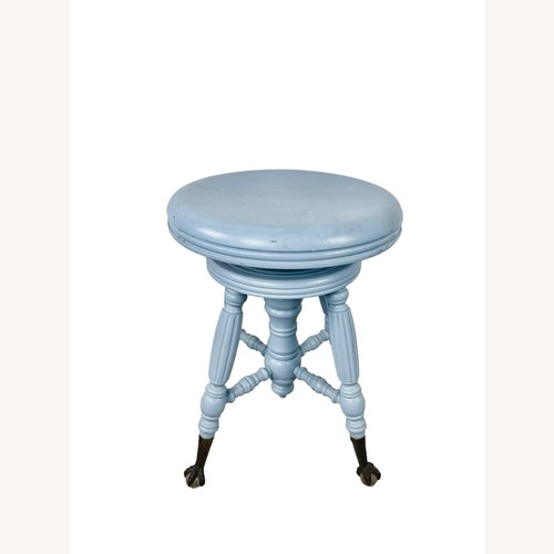 Used Painted Victorian Stool with Glass Ball Feet for sale on AptDeco