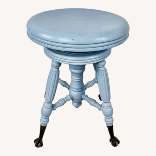 Used Painted Victorian Stool with Glass Ball Feet for sale on AptDeco