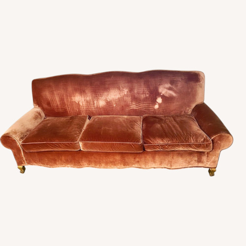Used Custom Camelback Copper Velvet Sofa for sale on AptDeco