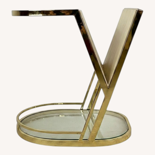 Used Vintage Brass Regency Magazine Side Table for sale on AptDeco