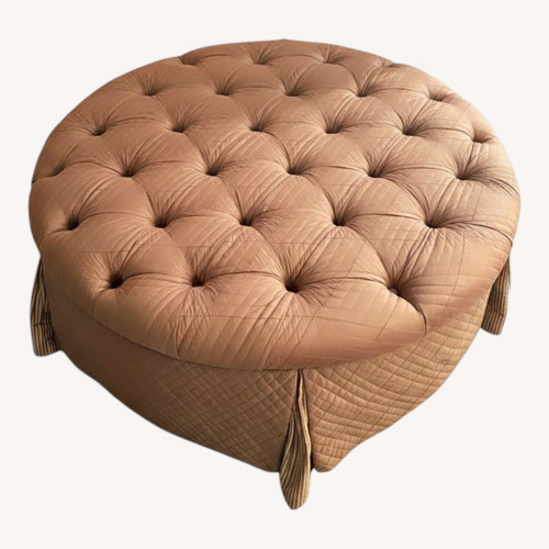 Used Vintage/Antique Finds Pink Fabric Ottoman for sale on AptDeco