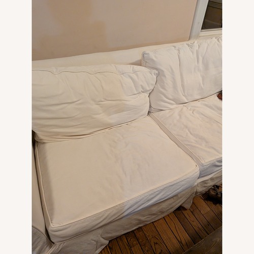 Used Pottery Barn White Cotton Sleeper Sofa for sale on AptDeco