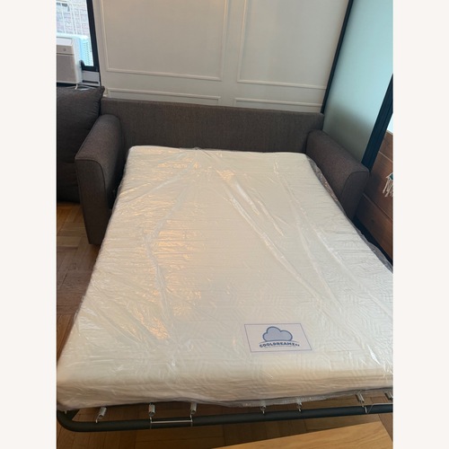 Used Raymour & Flanigan Trayce Chenille Queen Sleeper Sofa for sale on AptDeco