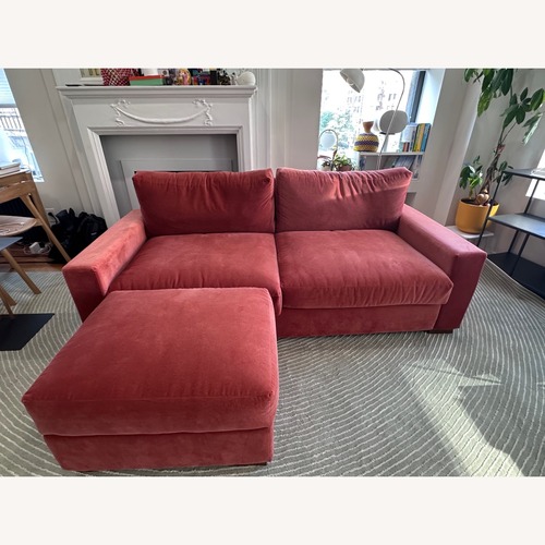 Used Joybird Red Fabric 2 Piece Sectional for sale on AptDeco