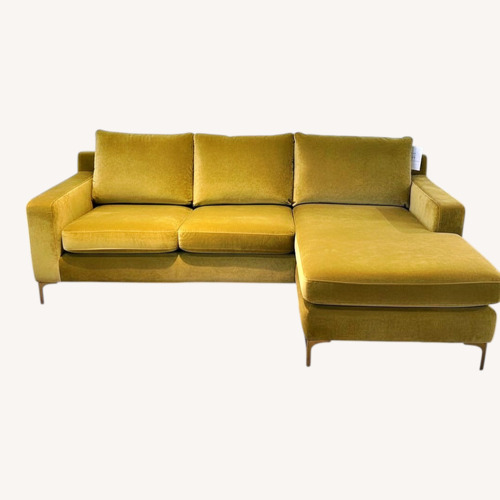 Used Interior Define Velvet 3-Seat Sectional Marigold  for sale on AptDeco