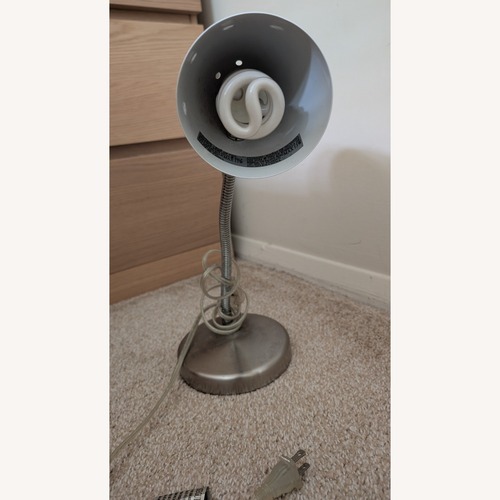 Used White Table Lamp including Working Bulb for sale on AptDeco