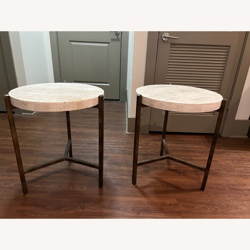 Used White Stone Side Tables for sale on AptDeco